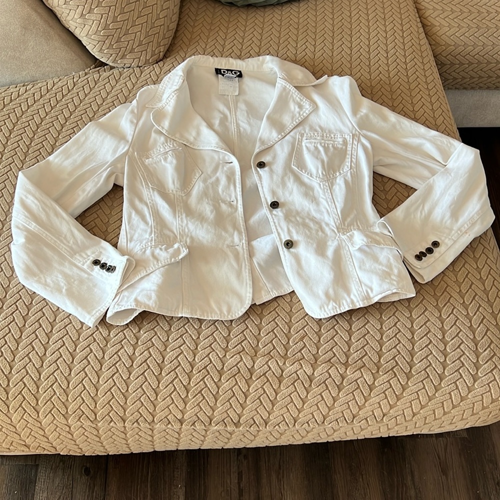 Dolce and Gabbana white Jean jacket